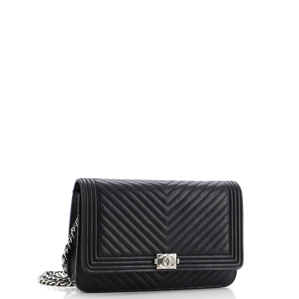Chanel Boy Wallet on Chain Chevron Lambskin