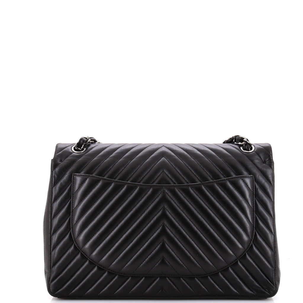 Chanel Classic Double Flap Bag Chevron Lambskin Maxi