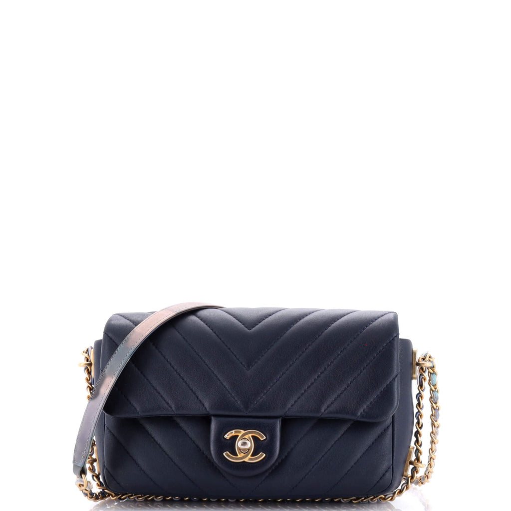 Chanel Chain Around CC Flap Bag Chevron Lambskin Mini