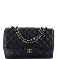 Chanel Classic Single Flap Bag Quilted Caviar Jumbo
