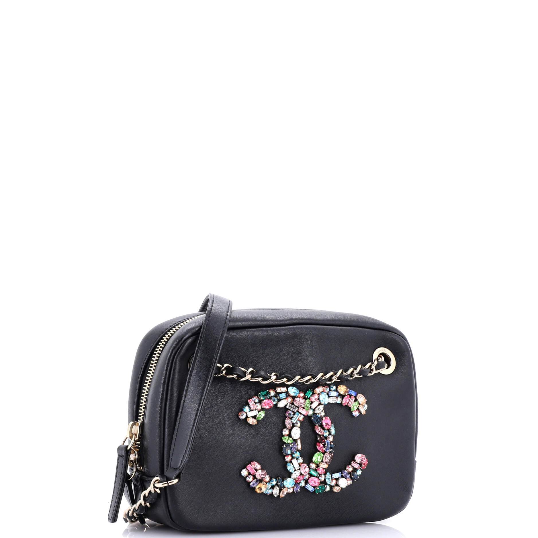 Chanel Giant Crystal CC Camera Bag Embellished Lambskin Small
