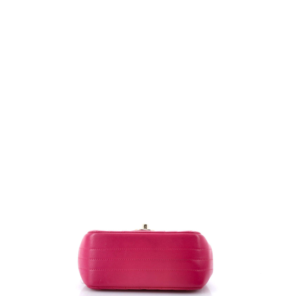 Chanel Square Classic Single Flap Bag Chevron Lambskin Mini