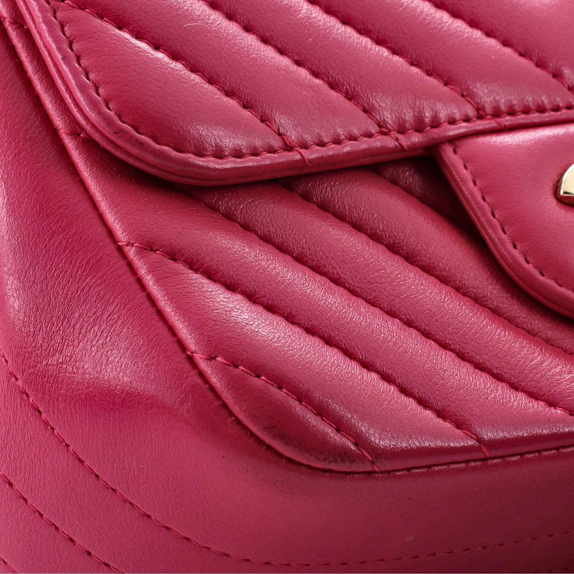 Chanel Square Classic Single Flap Bag Chevron Lambskin Mini