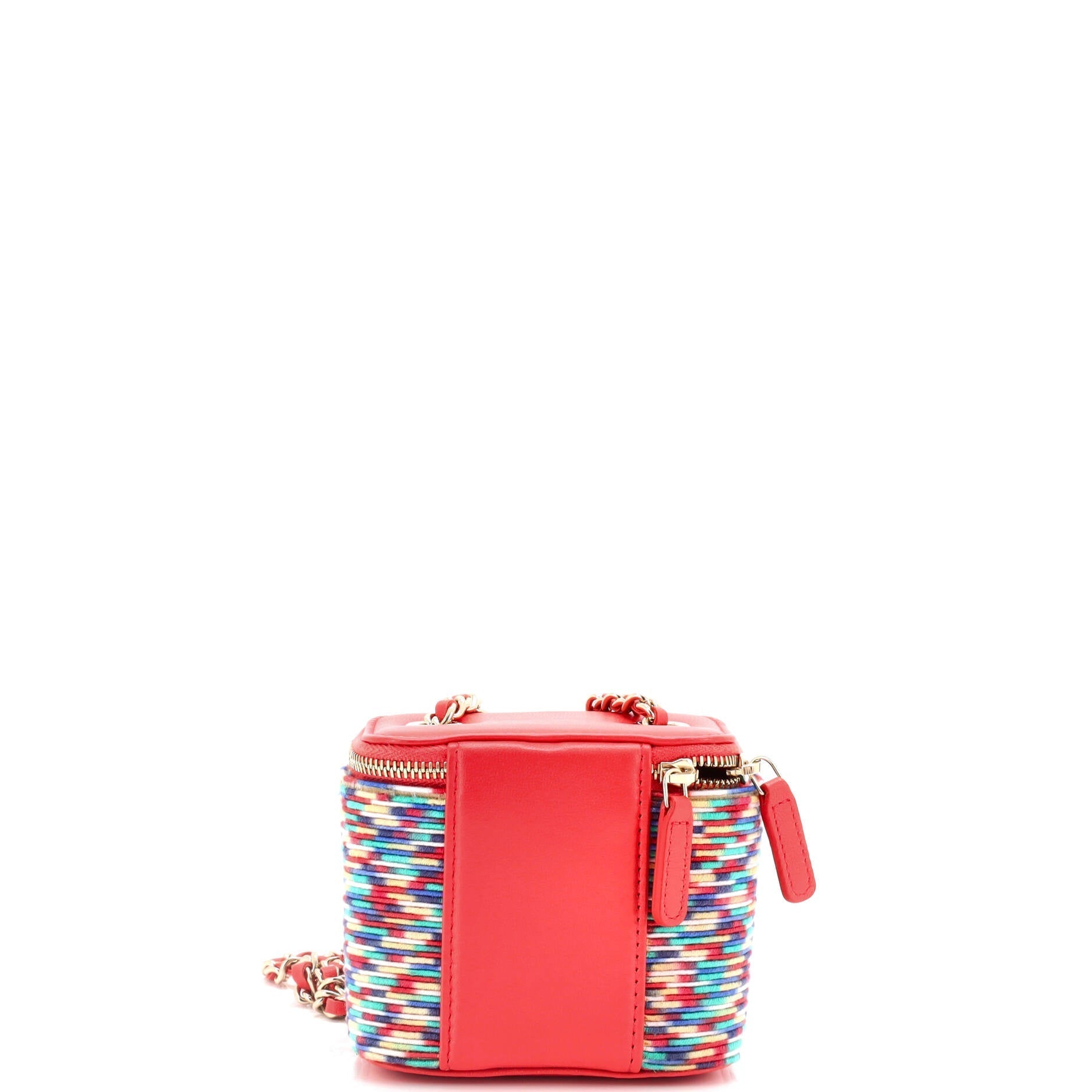 Chanel Classic Vanity Case with Chain Multicolor Embroidered Thread Mini