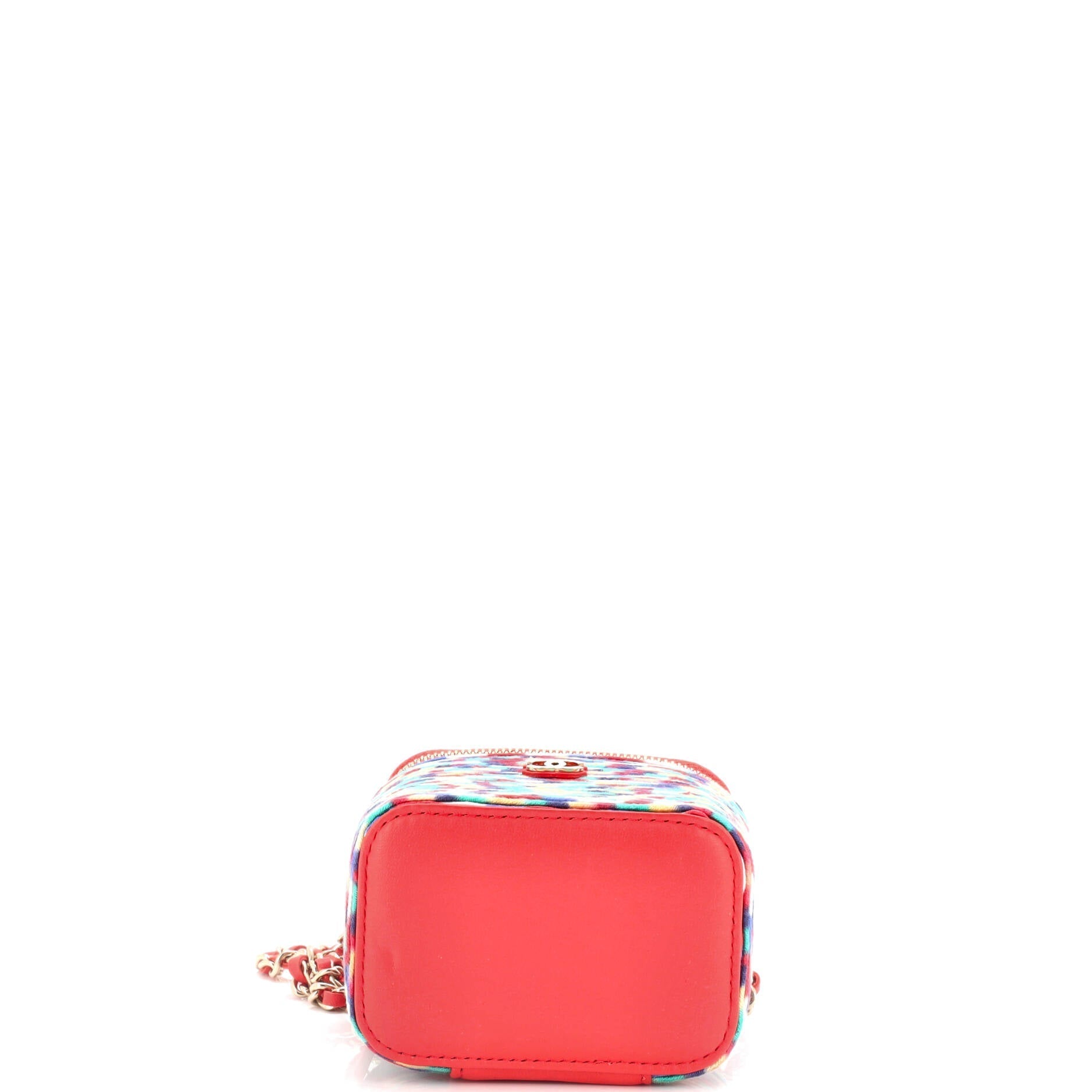 Chanel Classic Vanity Case with Chain Multicolor Embroidered Thread Mini