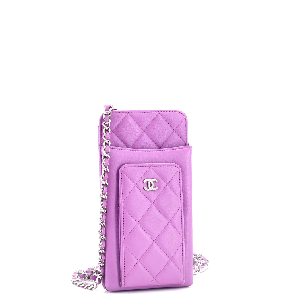 Chanel Phone Holder Crossbody Bag Quilted Lambskin
