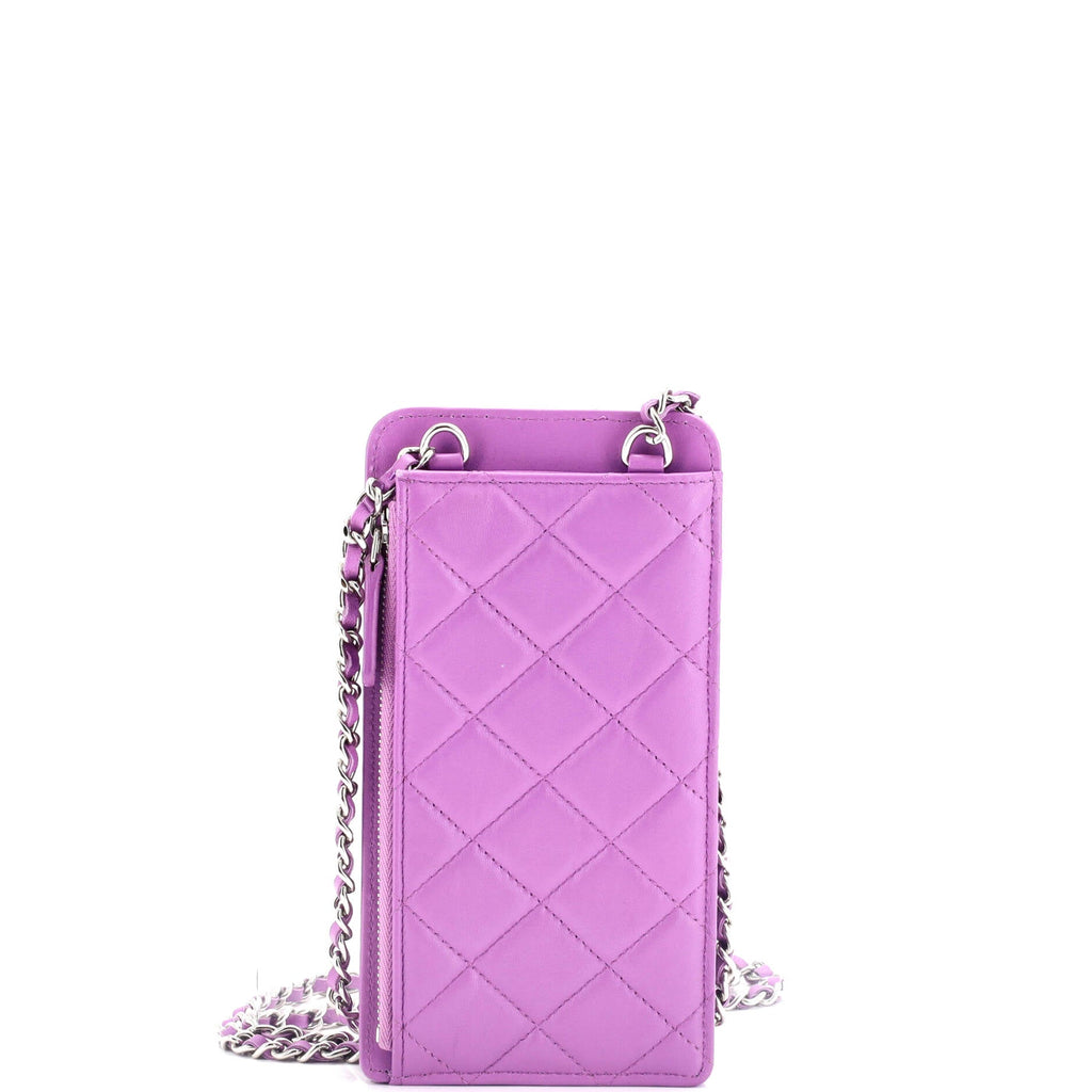 Chanel Phone Holder Crossbody Bag Quilted Lambskin