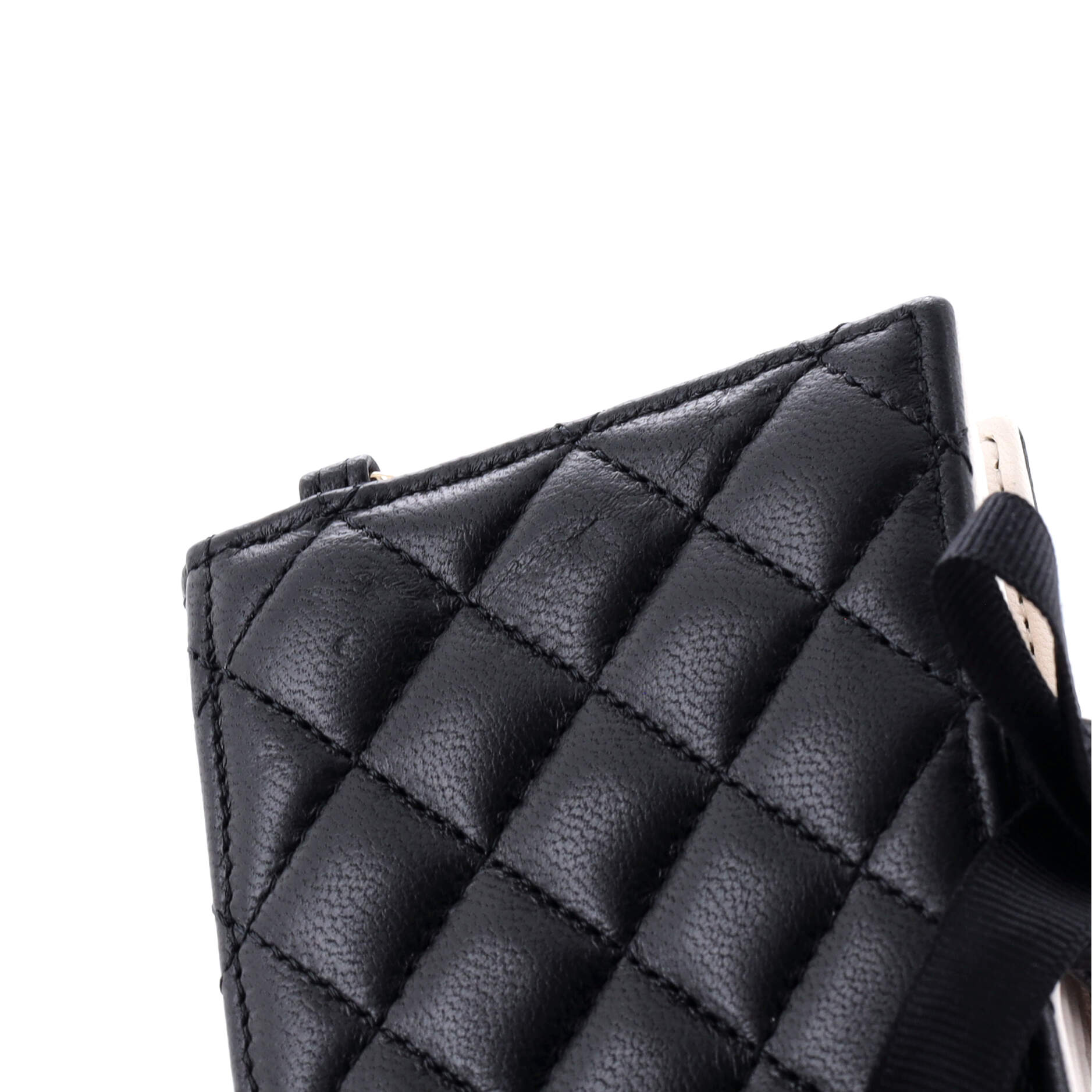 Chanel CC Book Card Holder with Chain Quilted Lambskin