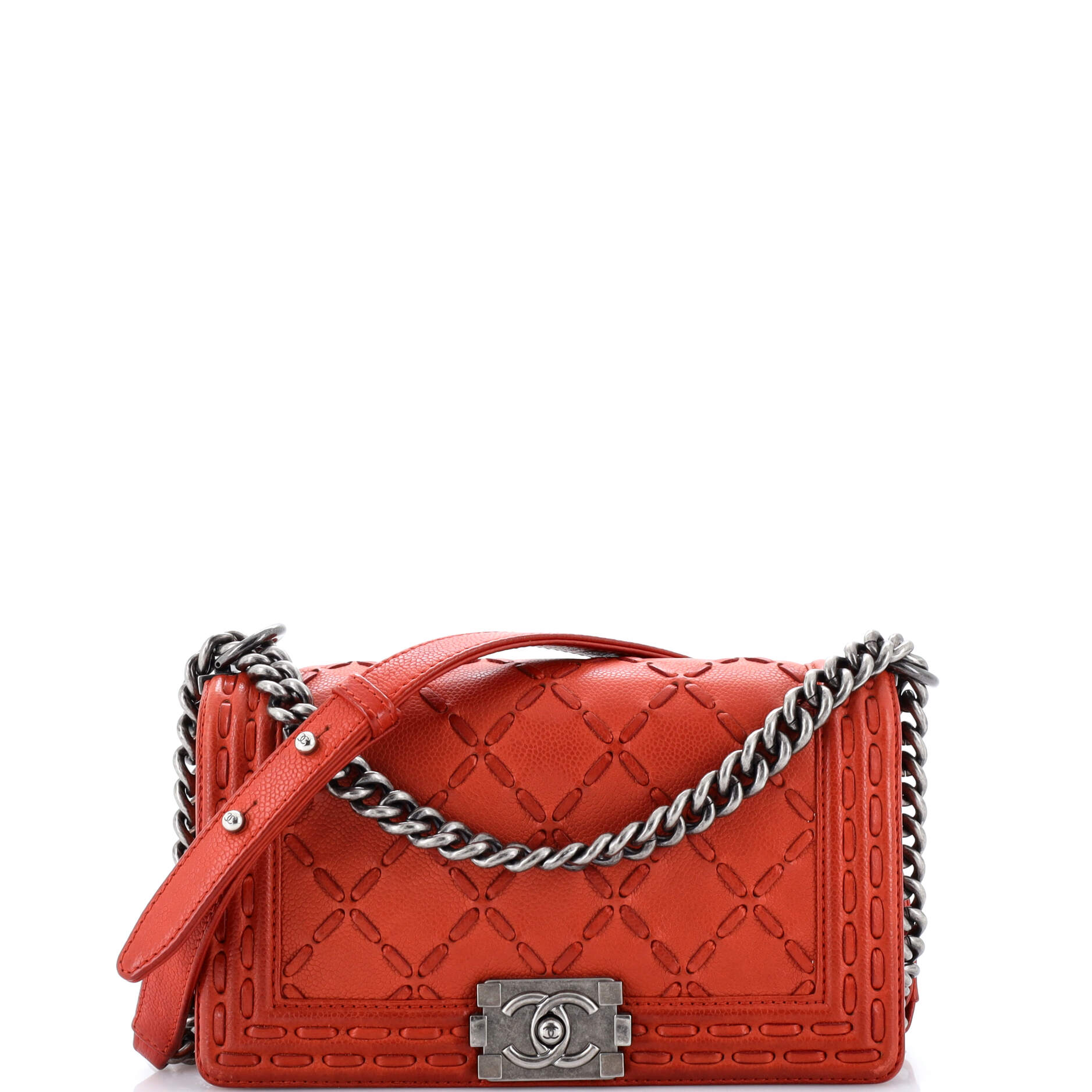 Chanel Paris-Dallas Boy Flap Bag Whipstitch Caviar Old Medium