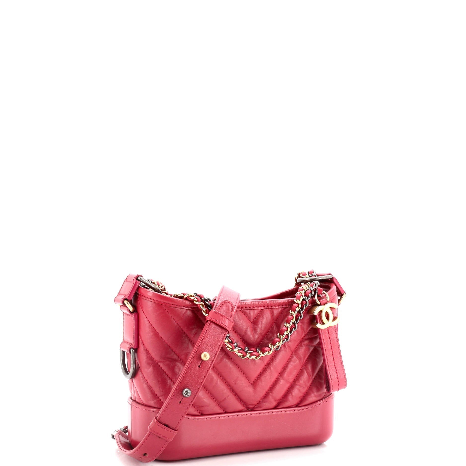 Chanel Gabrielle Hobo Chevron Aged Calfskin Small