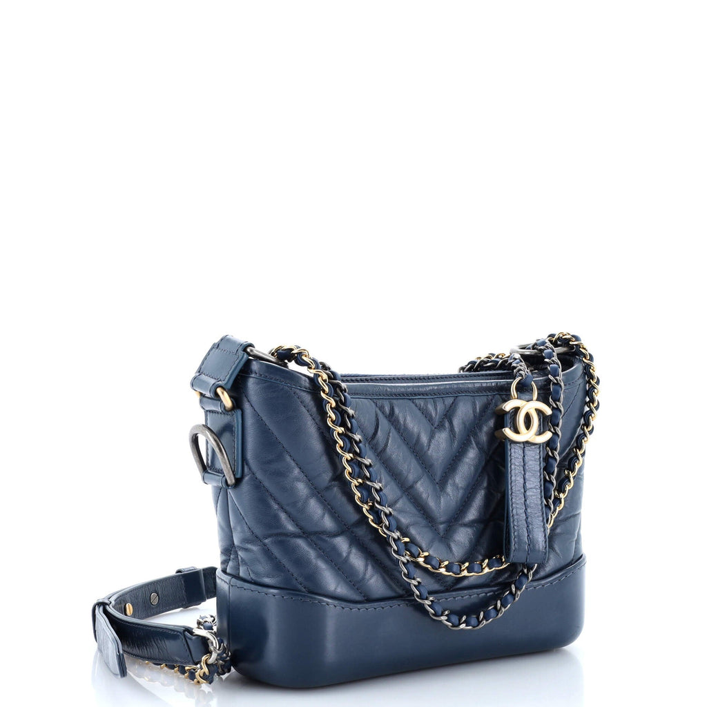 Chanel Gabrielle Hobo Chevron Aged Calfskin Small
