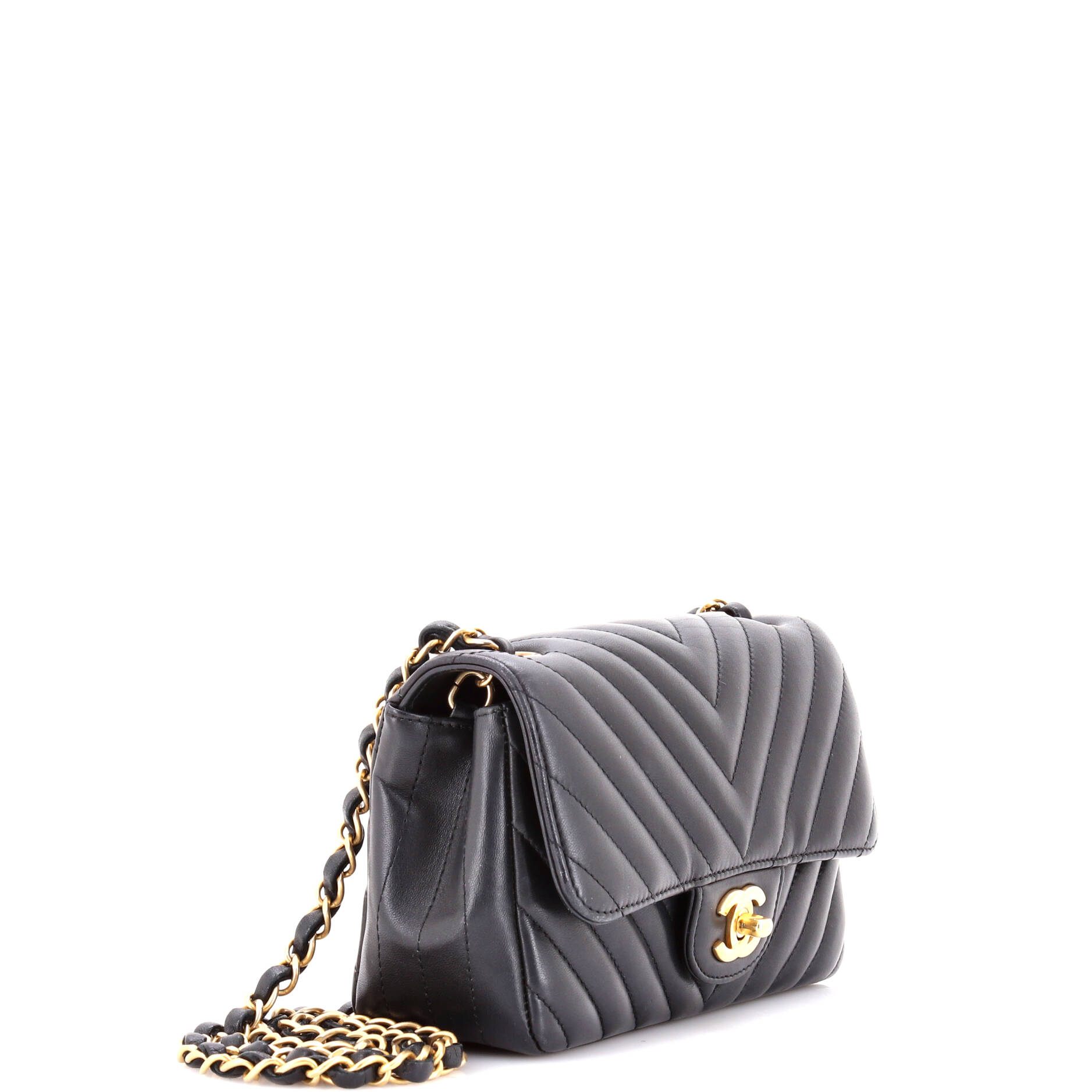 Chanel Classic Single Flap Bag Chevron Lambskin Mini