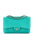 Chanel Classic Double Flap Bag Chevron Lambskin Jumbo