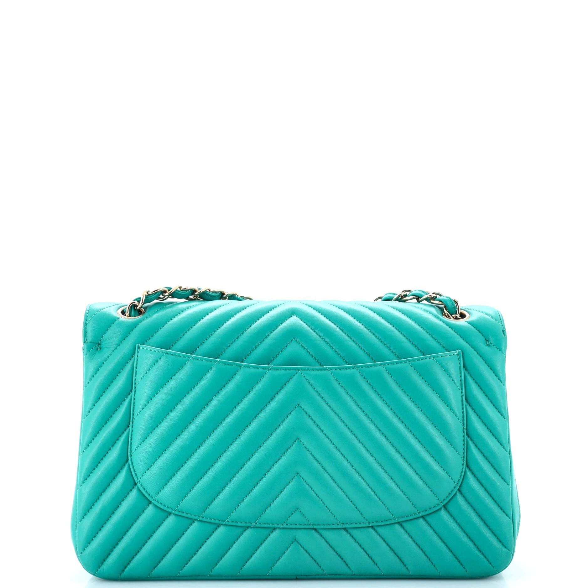 Chanel Classic Double Flap Bag Chevron Lambskin Jumbo