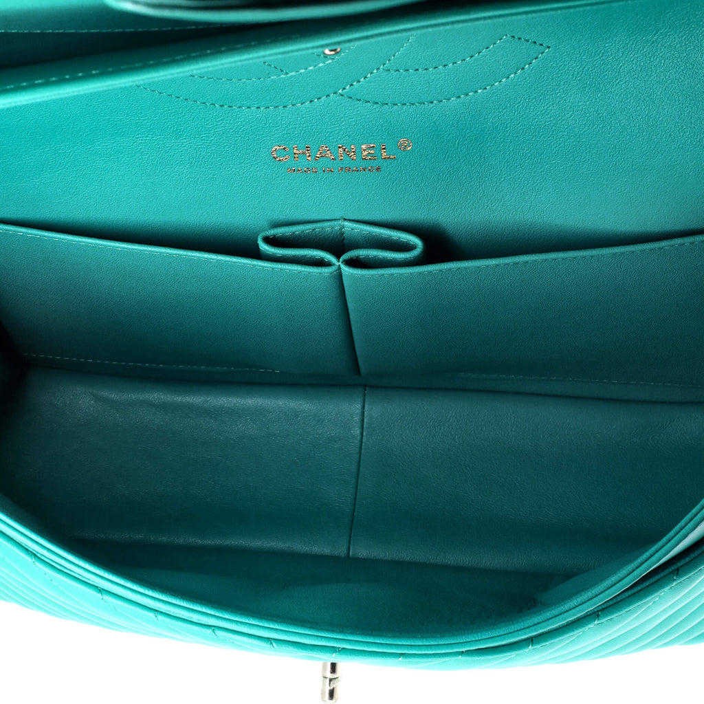 Chanel Classic Double Flap Bag Chevron Lambskin Jumbo