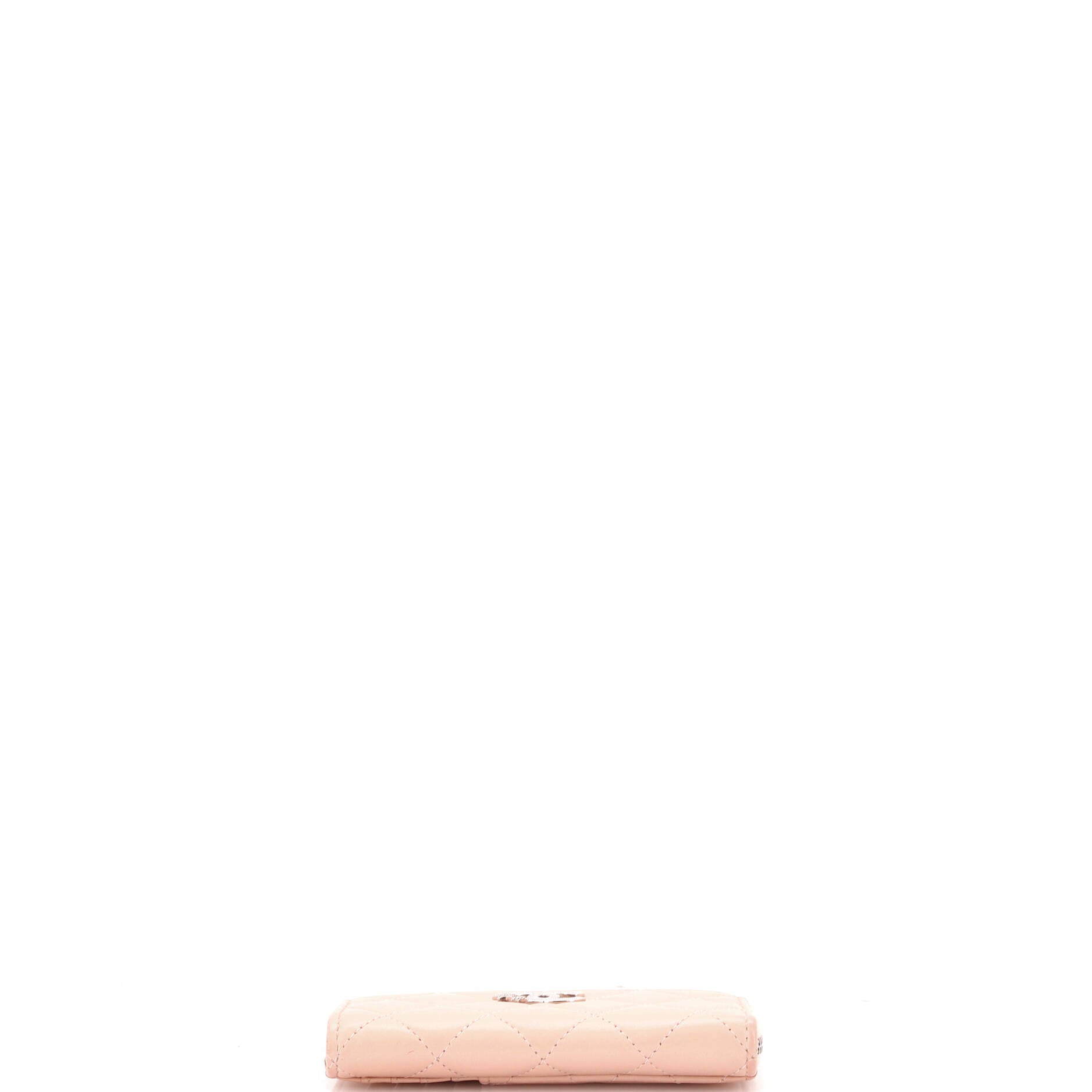 Chanel CC Stars Zip Around Card Holder Quilted Lambskin