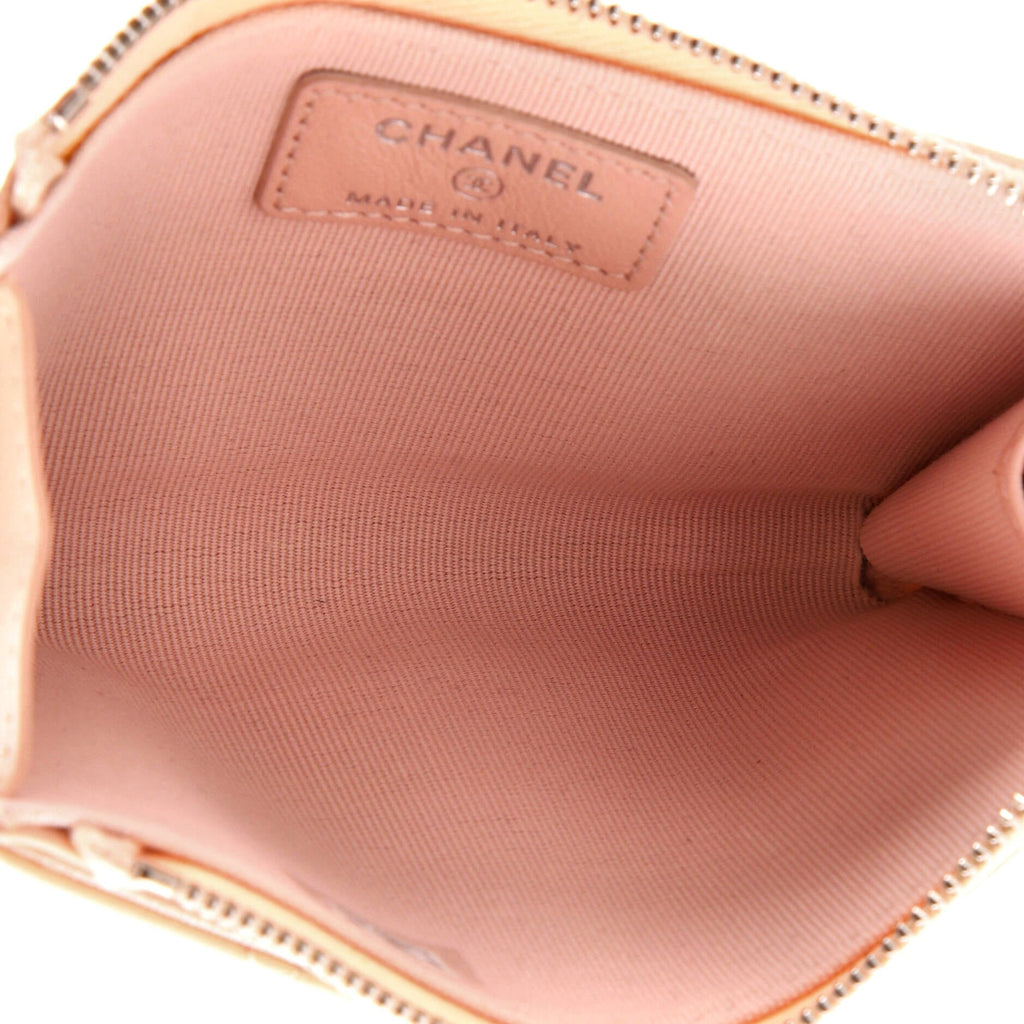 Chanel CC Stars Zip Around Card Holder Quilted Lambskin