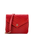 Chanel Square Wallet on Chain Chevron Calfskin