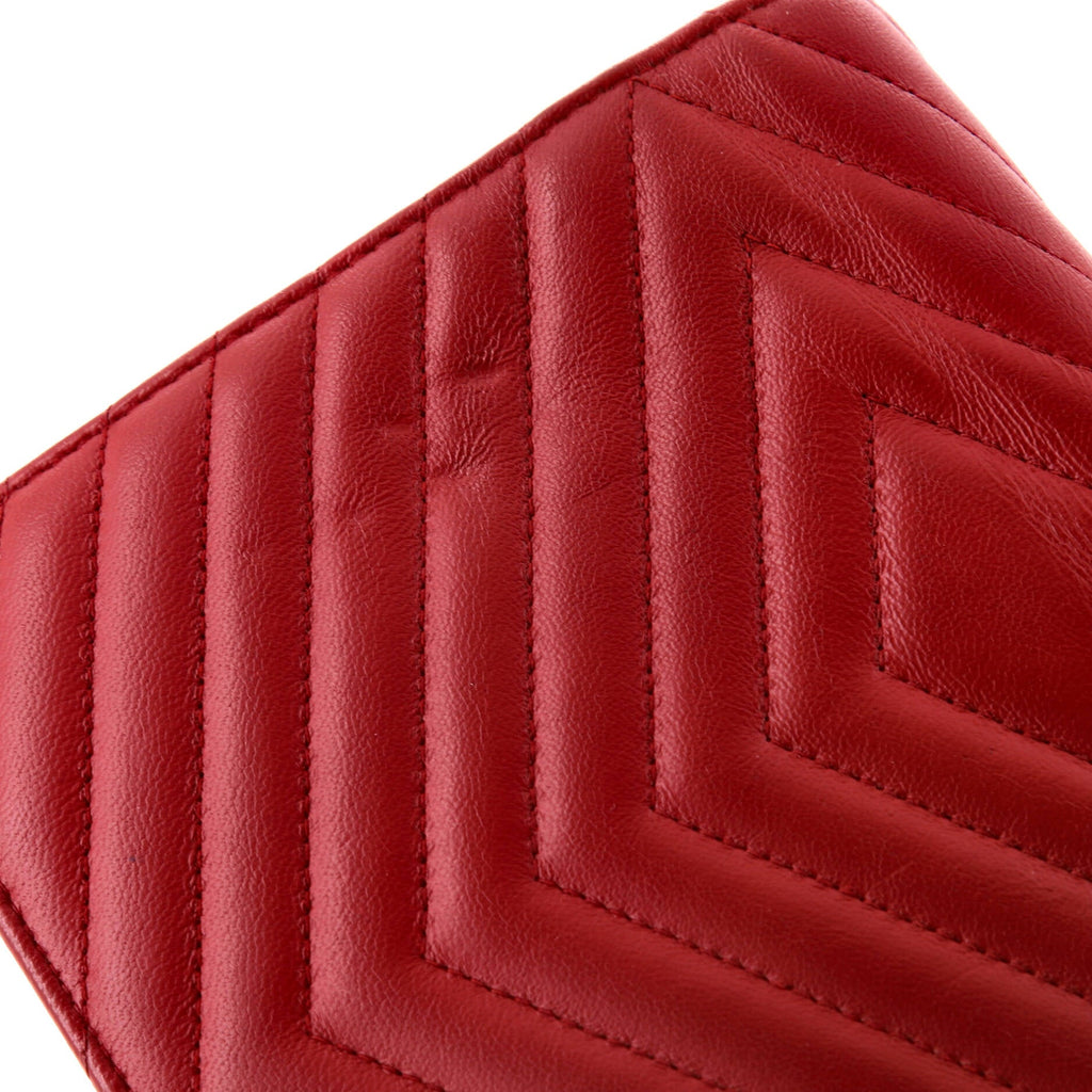 Chanel Square Wallet on Chain Chevron Calfskin