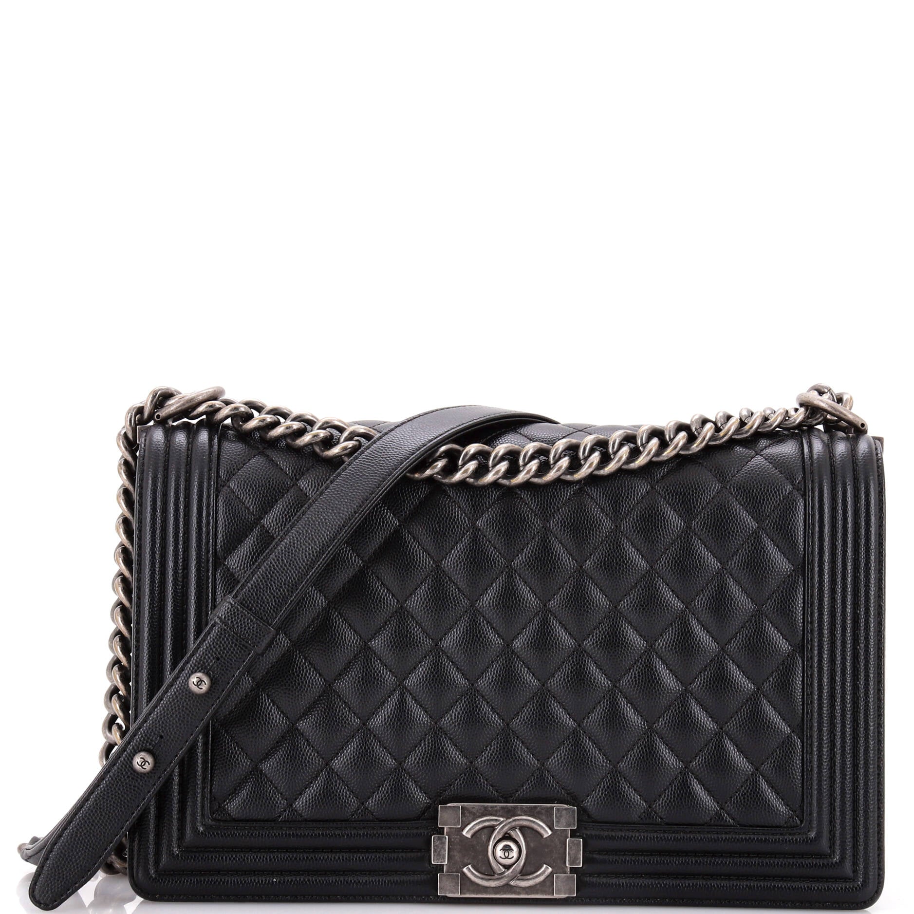 Chanel Boy Flap Bag Quilted Caviar New Medium