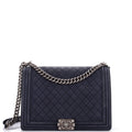 Chanel Boy Flap Bag Quilted Matte Caviar Large