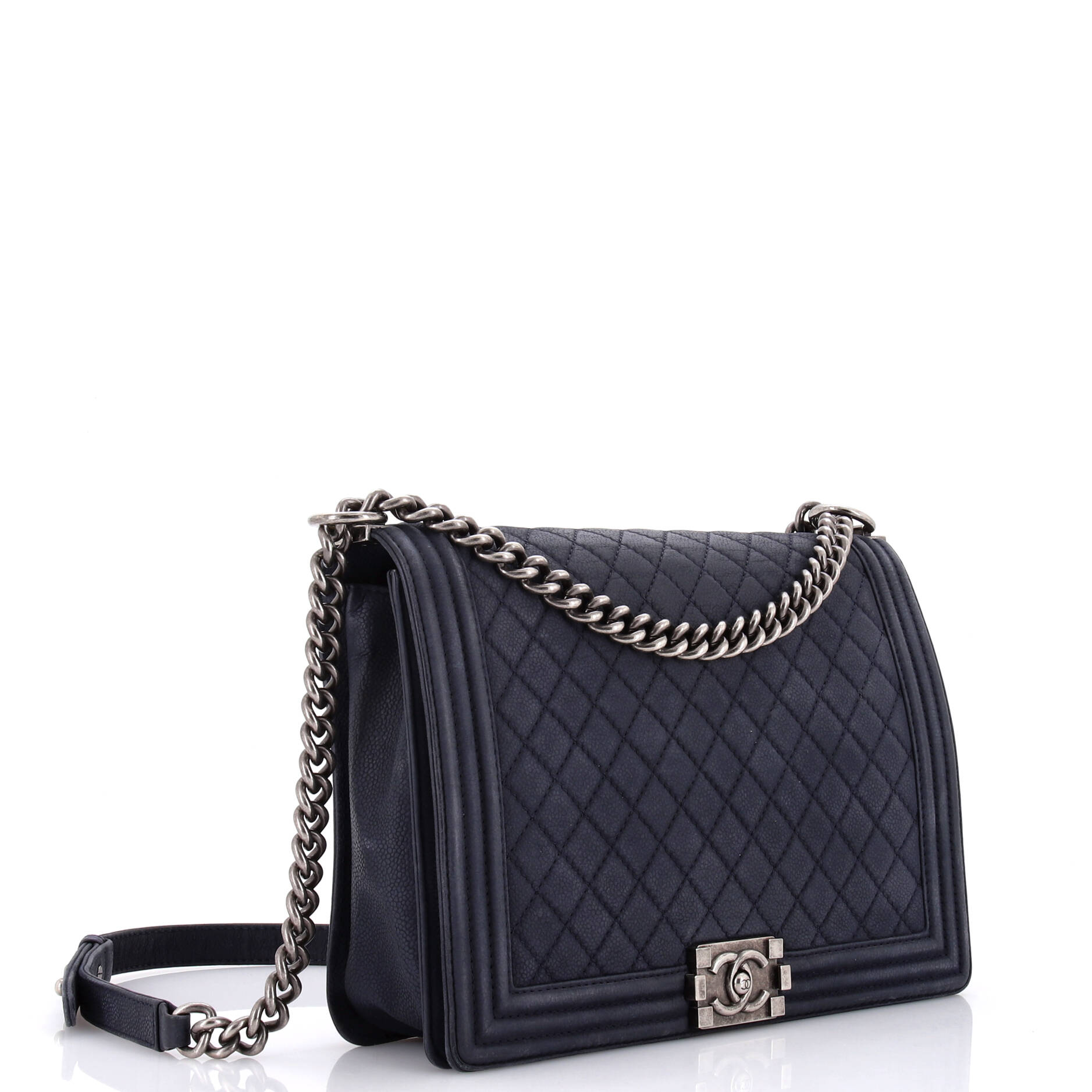 Chanel Boy Flap Bag Quilted Matte Caviar Large