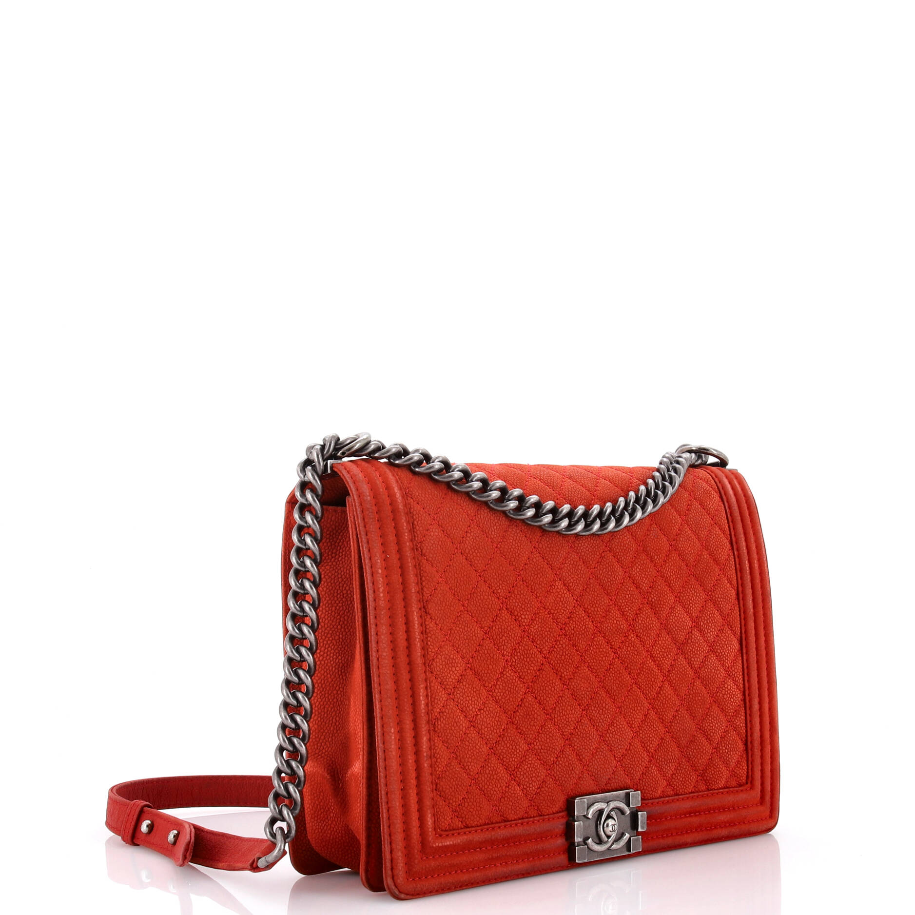 Chanel Boy Flap Bag Quilted Matte Caviar Large