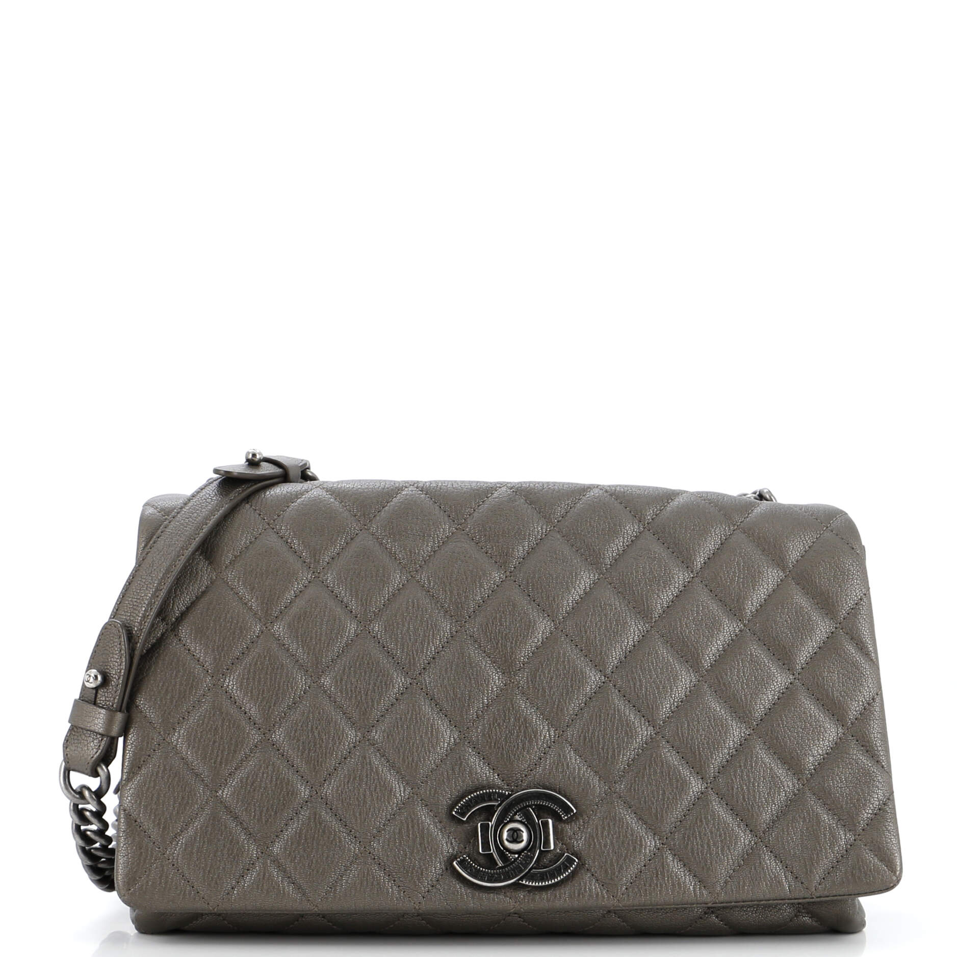Chanel City Rock Flap Bag Quilted Goatskin Large