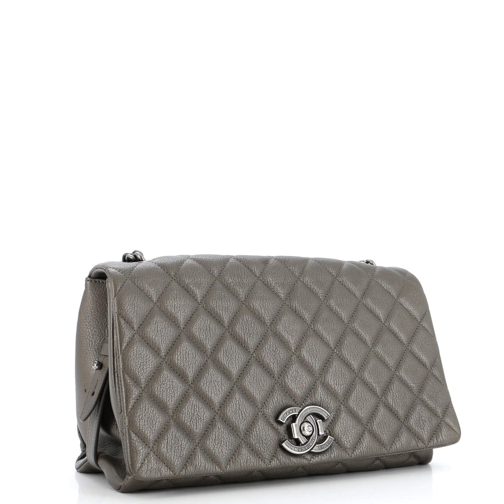 Chanel City Rock Flap Bag Quilted Goatskin Large