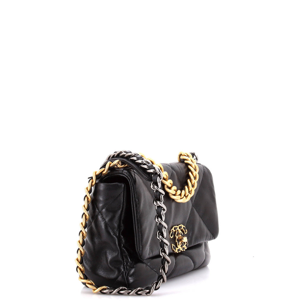 Chanel 19 Flap Bag Quilted Shiny Crumpled Calfskin Medium