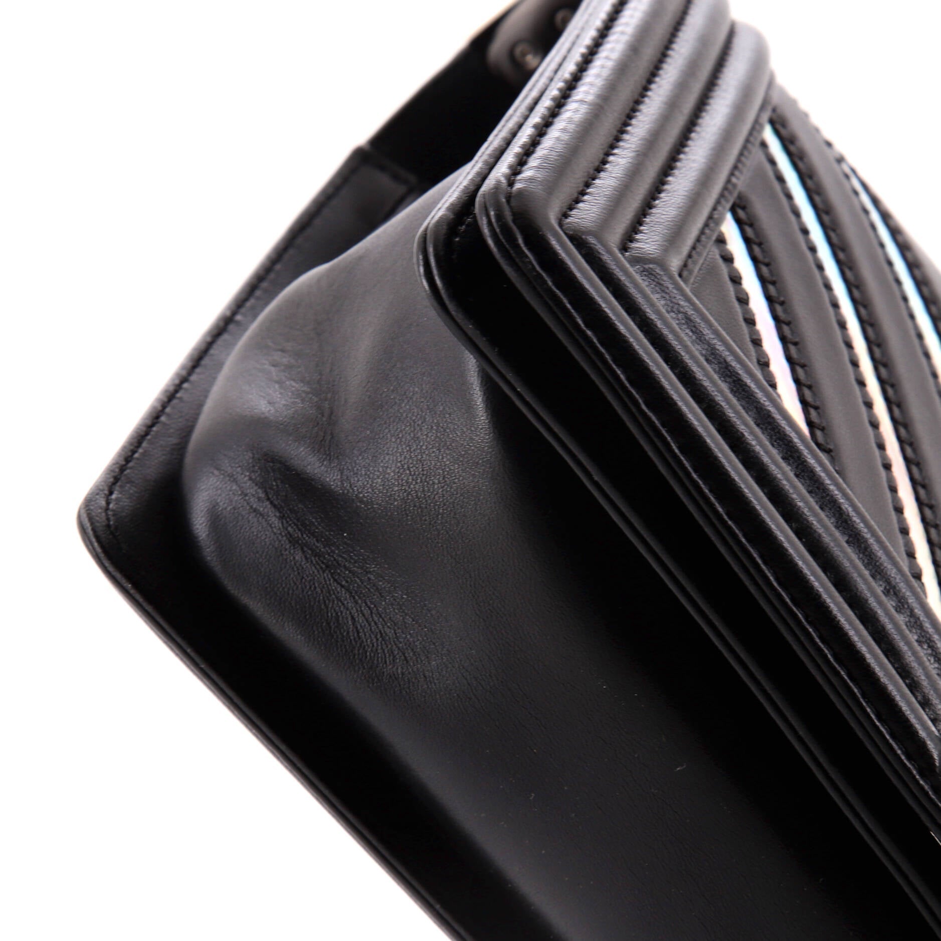 Chanel Boy Flap Bag Chevron Lambskin with Holographic PVC Old Medium