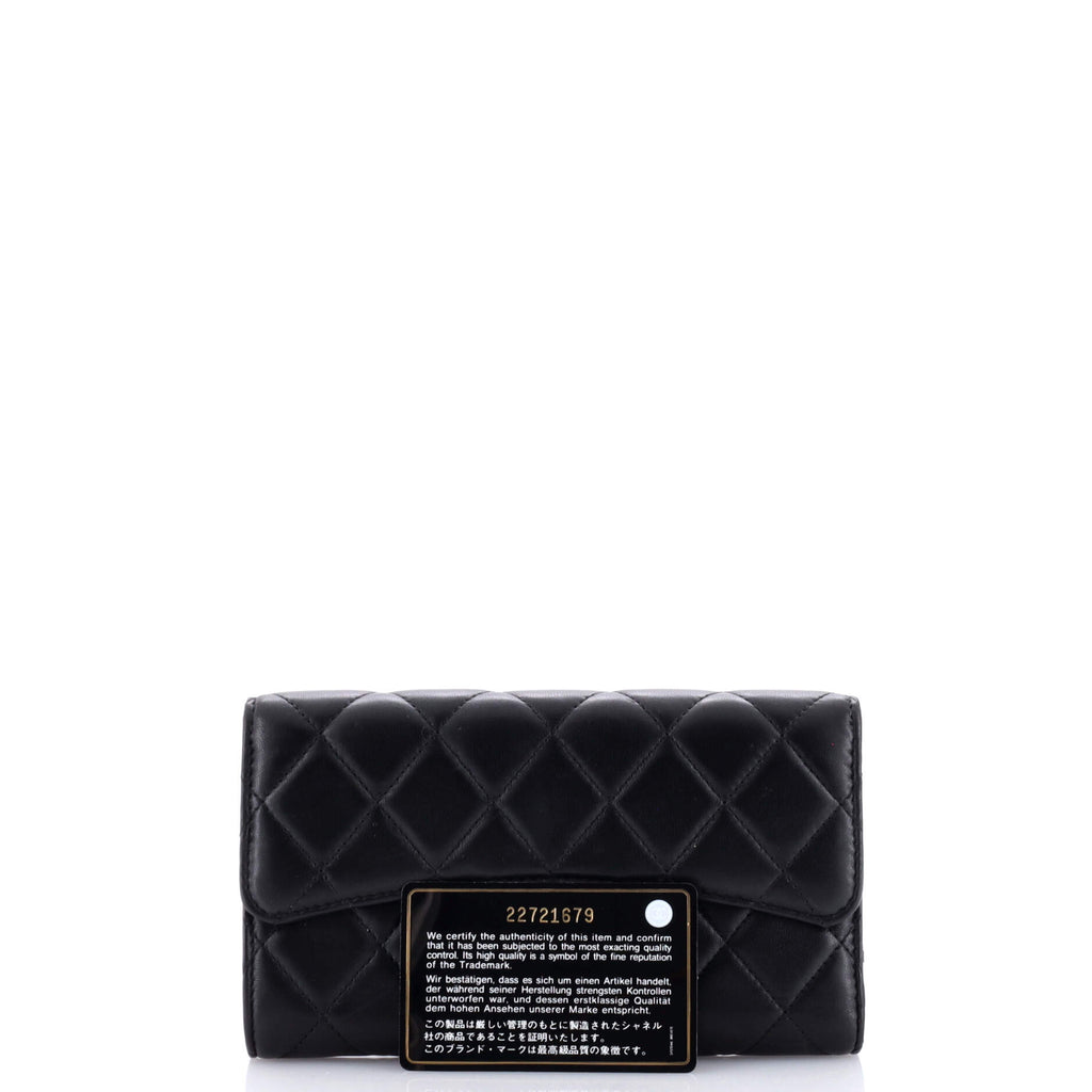 Chanel L-Flap Wallet Quilted Lambskin Long