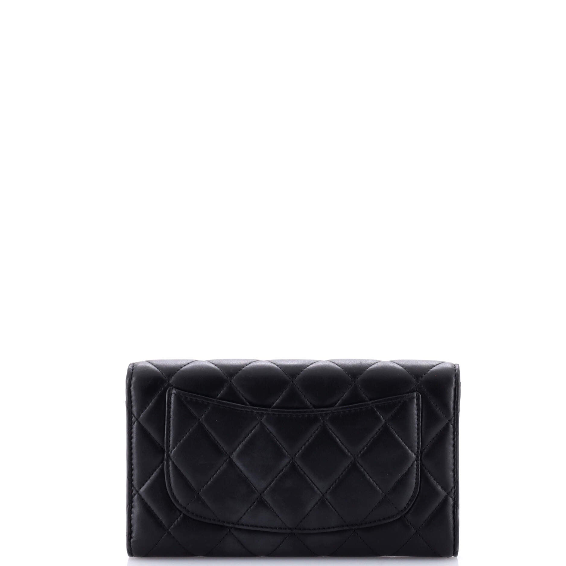 Chanel L-Flap Wallet Quilted Lambskin Long