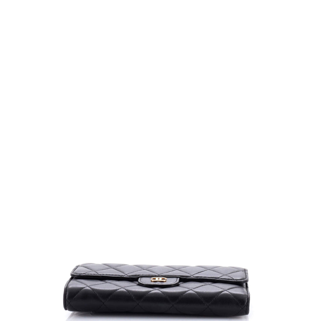 Chanel L-Flap Wallet Quilted Lambskin Long