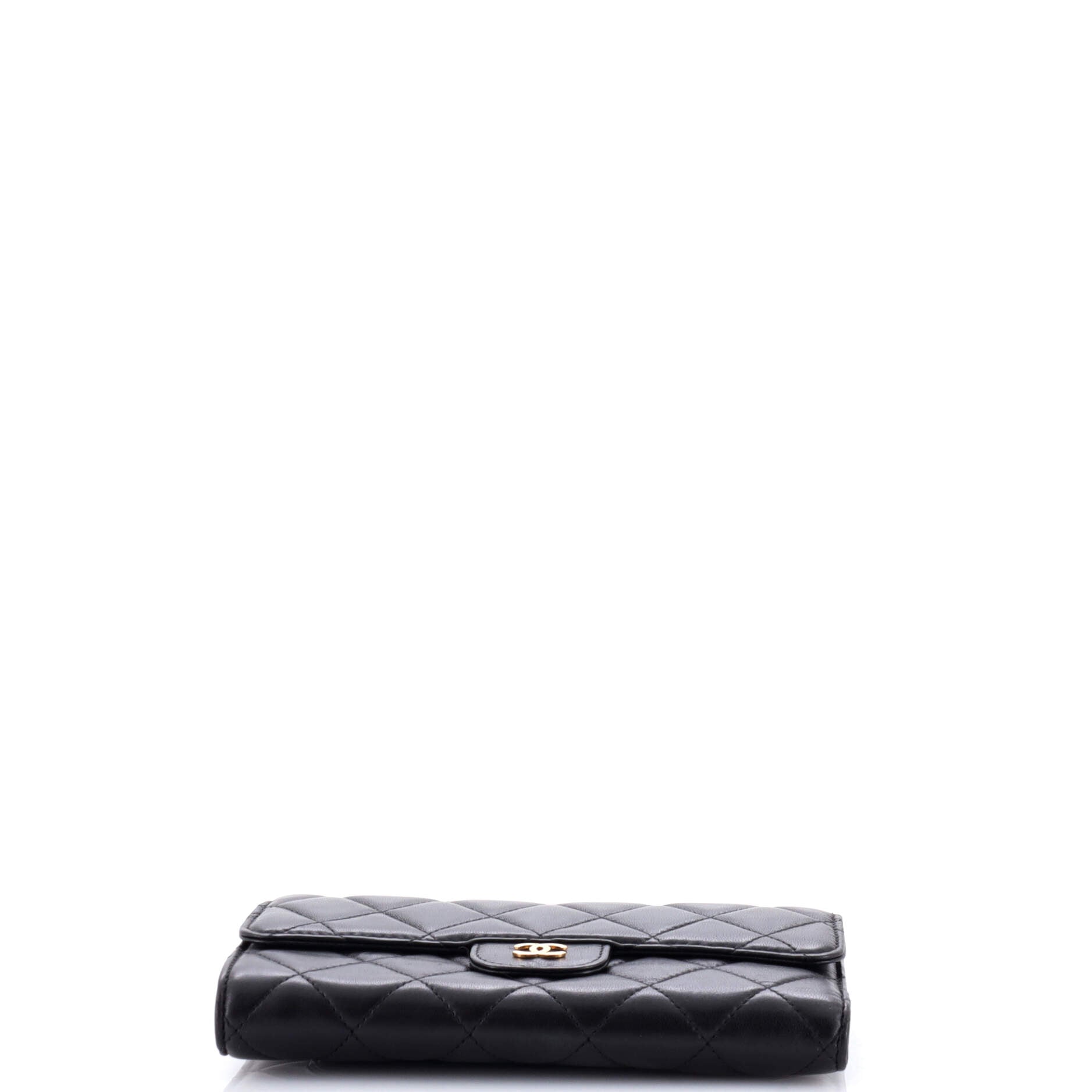 Chanel L-Flap Wallet Quilted Lambskin Long