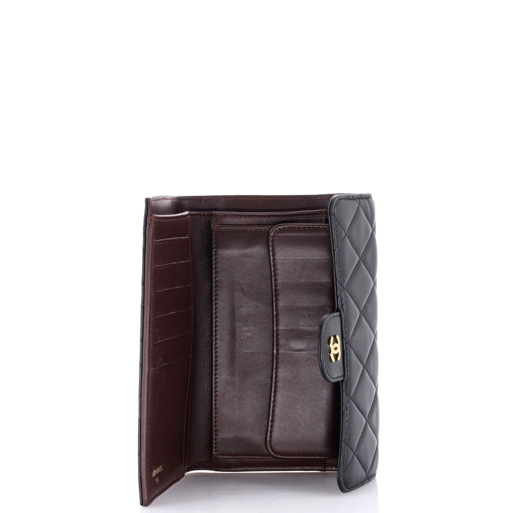 Chanel L-Flap Wallet Quilted Lambskin Long