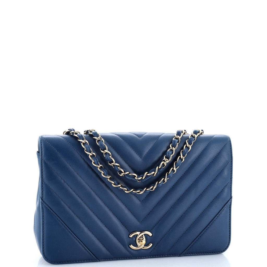 Chanel Statement Flap Bag Chevron Calfskin Medium