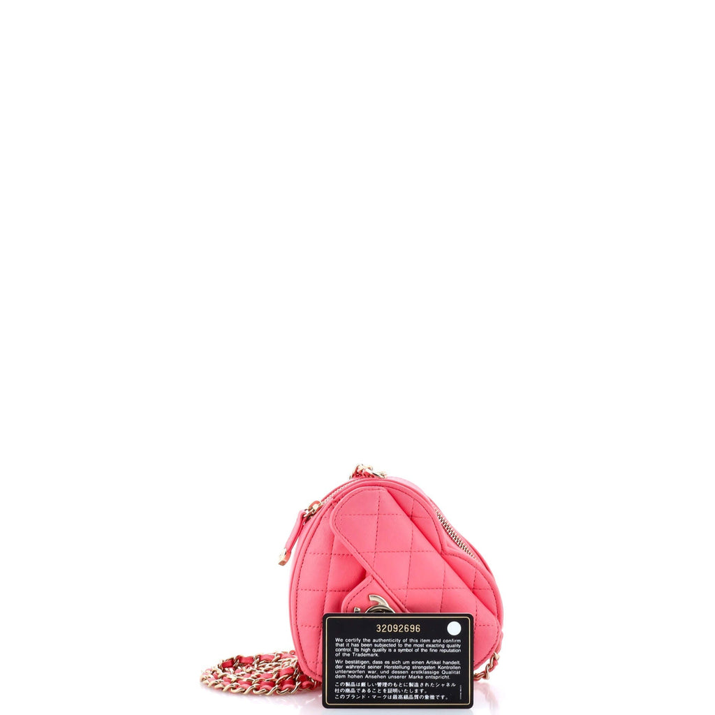 Chanel CC in Love Heart Clutch with Chain Quilted Lambskin