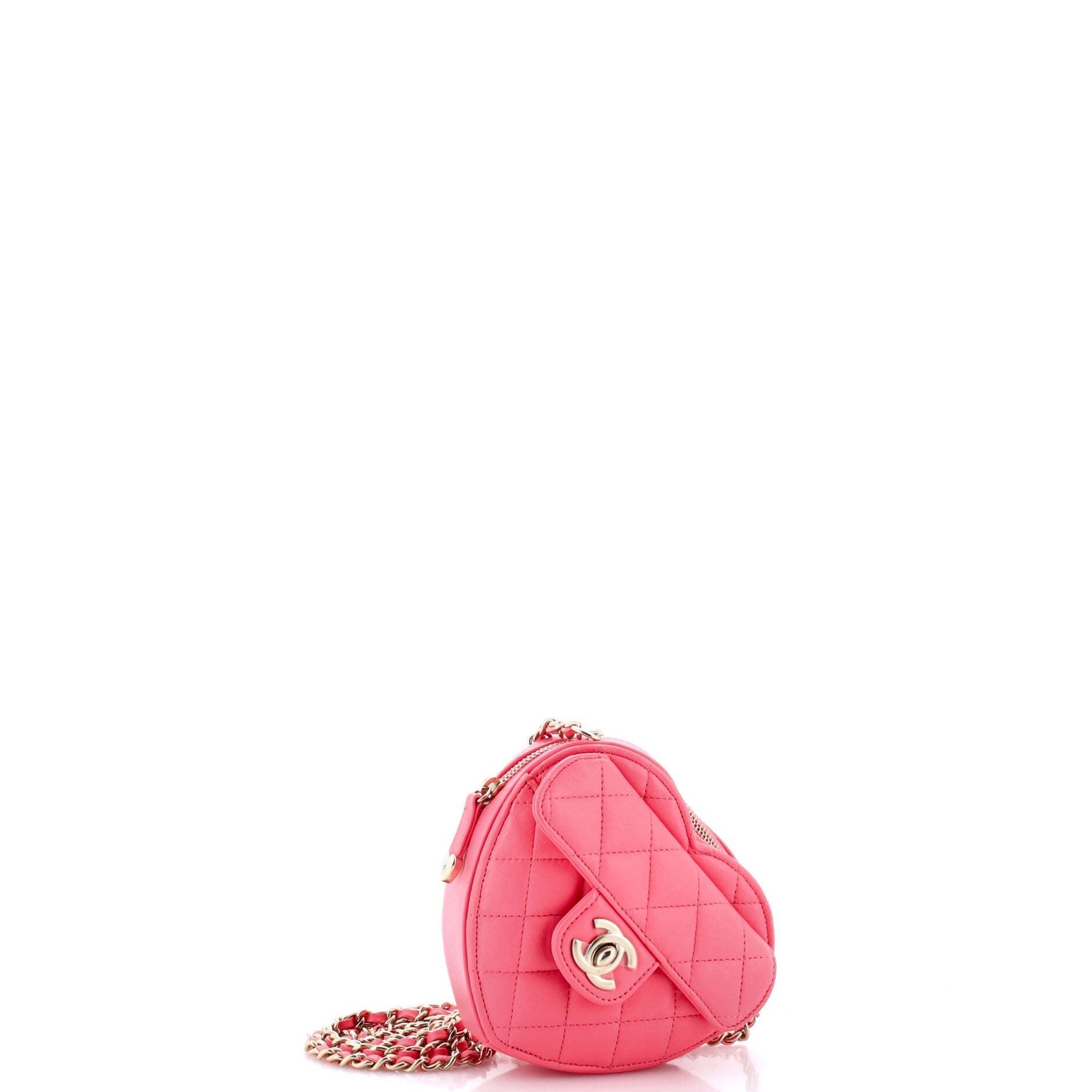 Chanel CC in Love Heart Clutch with Chain Quilted Lambskin