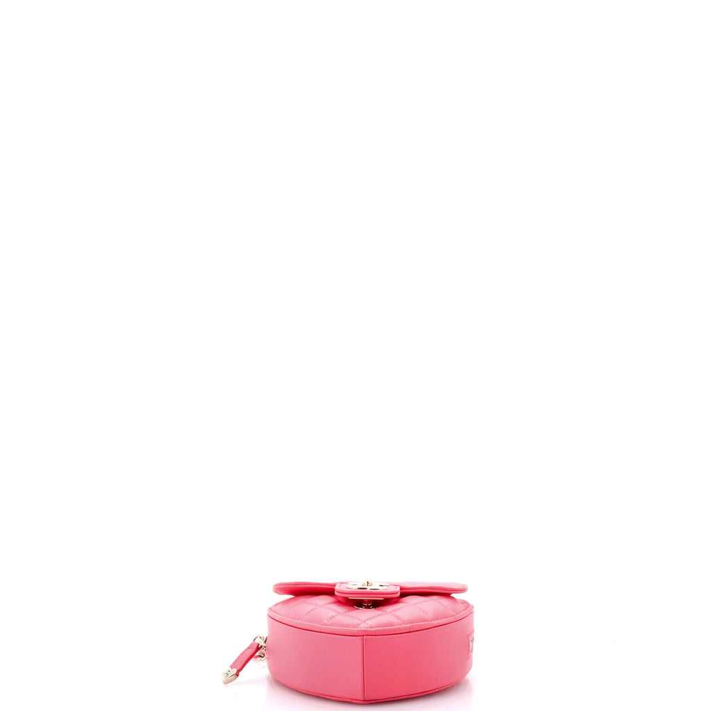 Chanel CC in Love Heart Clutch with Chain Quilted Lambskin