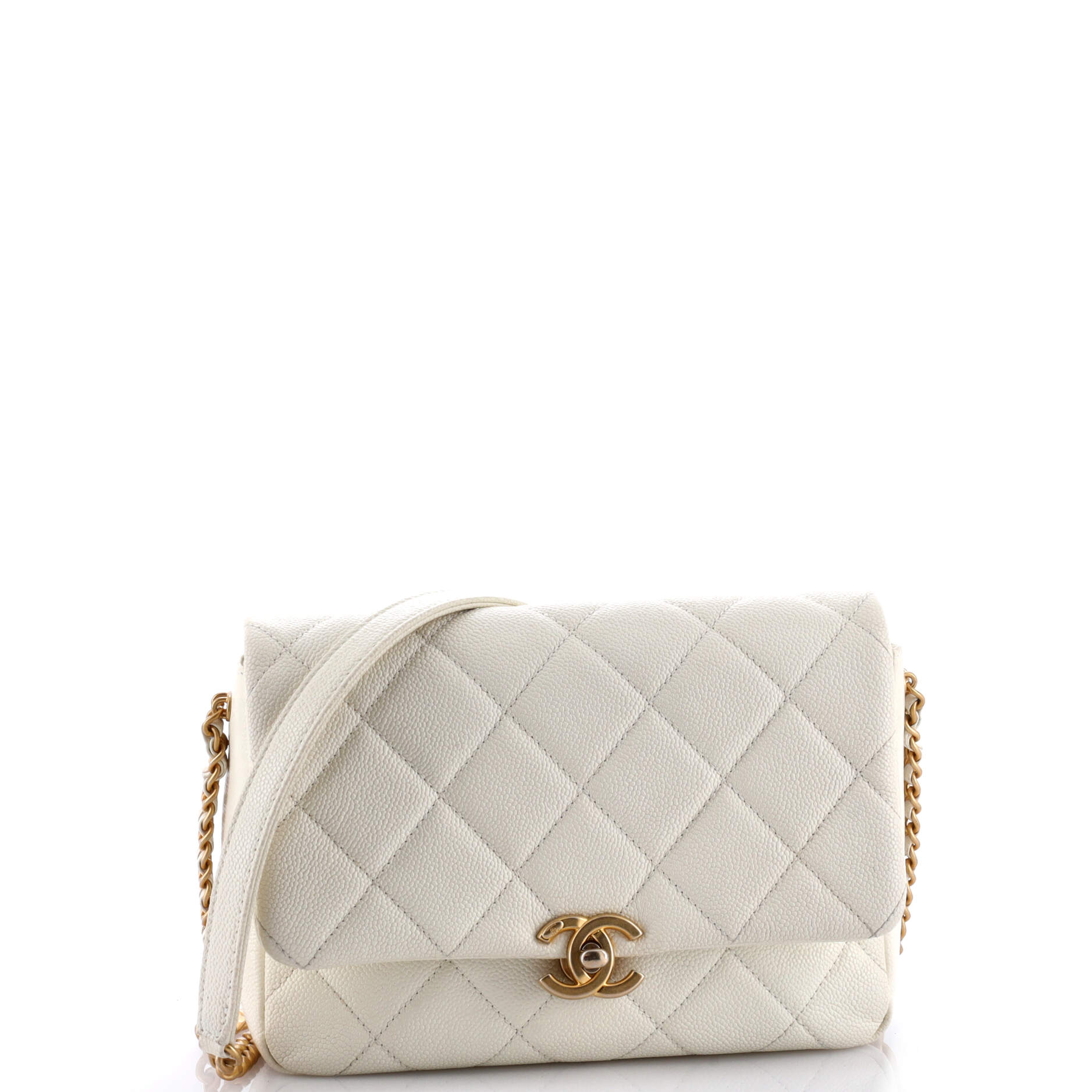 Chanel Chain Melody Flap Bag Quilted Caviar Small