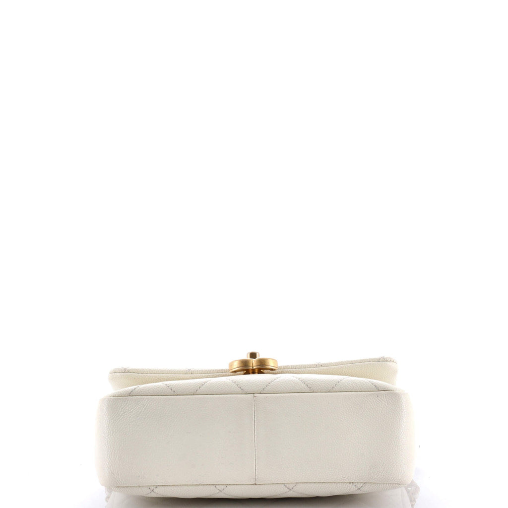 Chanel Chain Melody Flap Bag Quilted Caviar Small