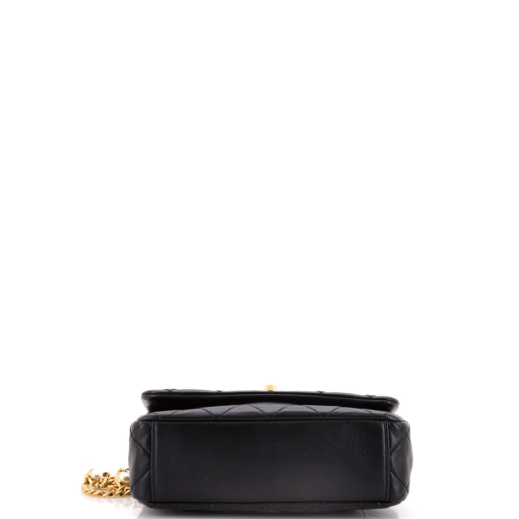 Chanel Resin Pearl Chain Flap Bag Quilted Lambskin Small