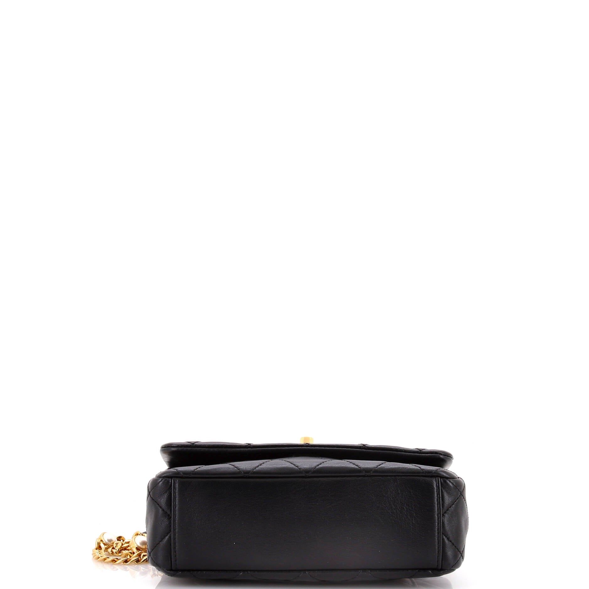 Chanel Resin Pearl Chain Flap Bag Quilted Lambskin Small