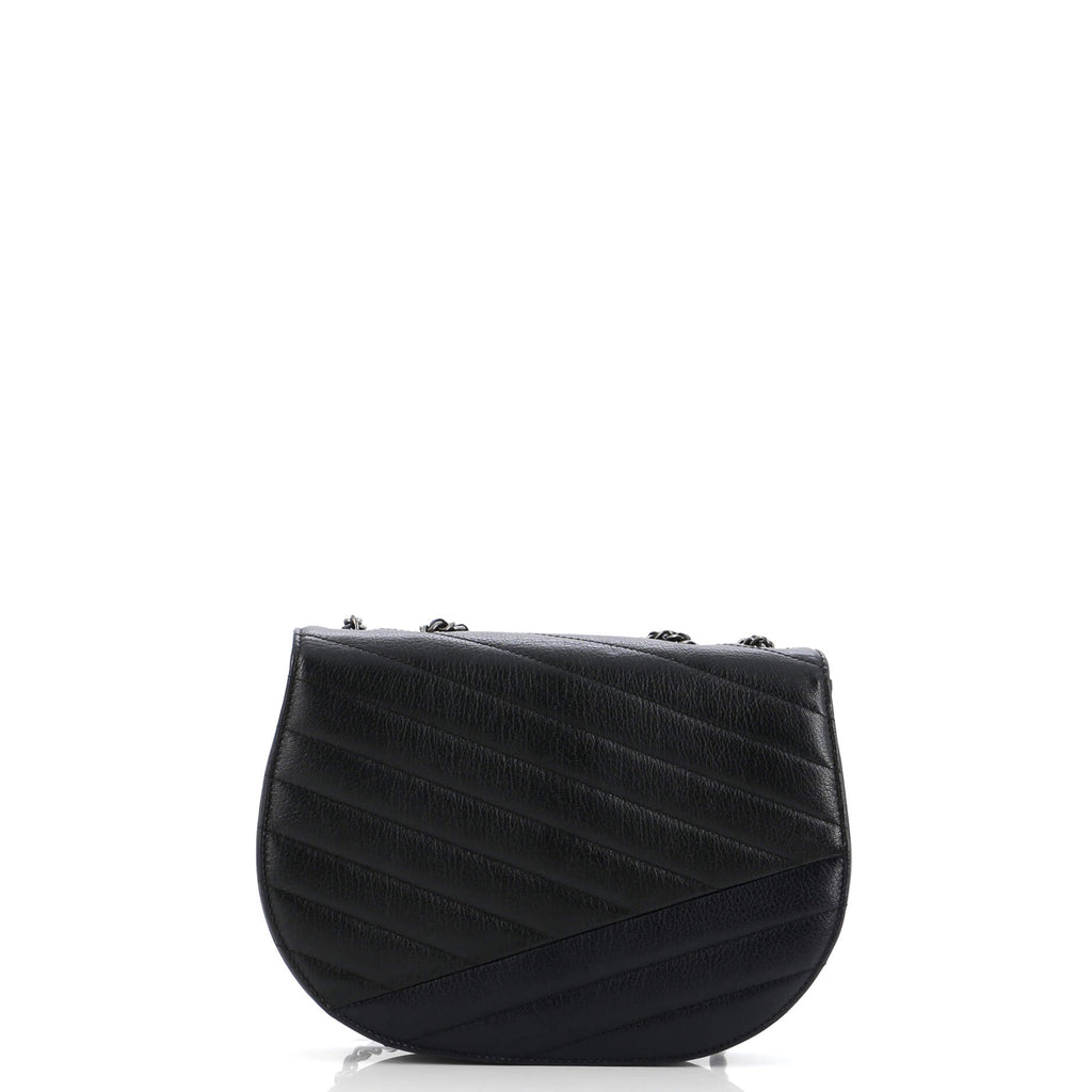Chanel Gabrielle Saddle Crossbody Bag Chevron Goatskin Small