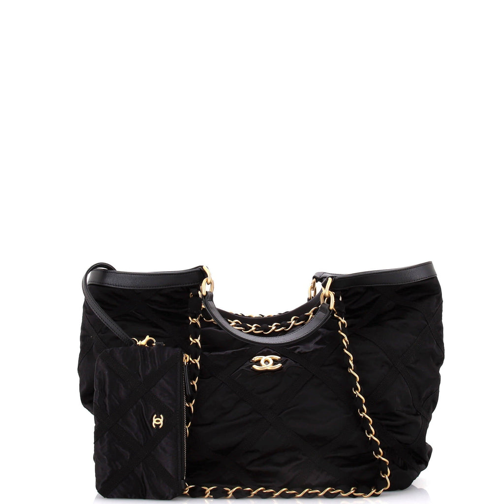 Chanel Maxi Shopping Bag Satin with Grosgrain