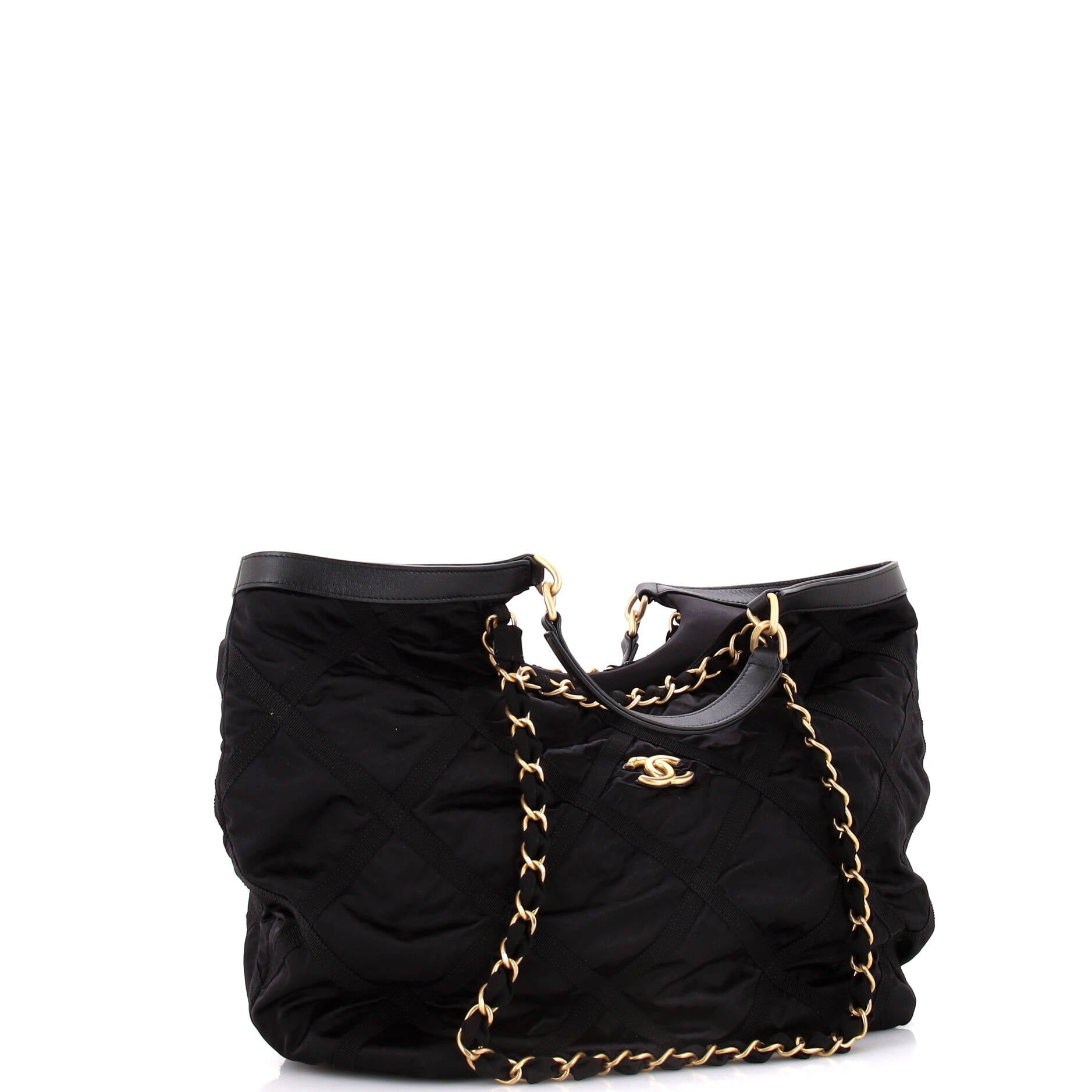 Chanel Maxi Shopping Bag Satin with Grosgrain