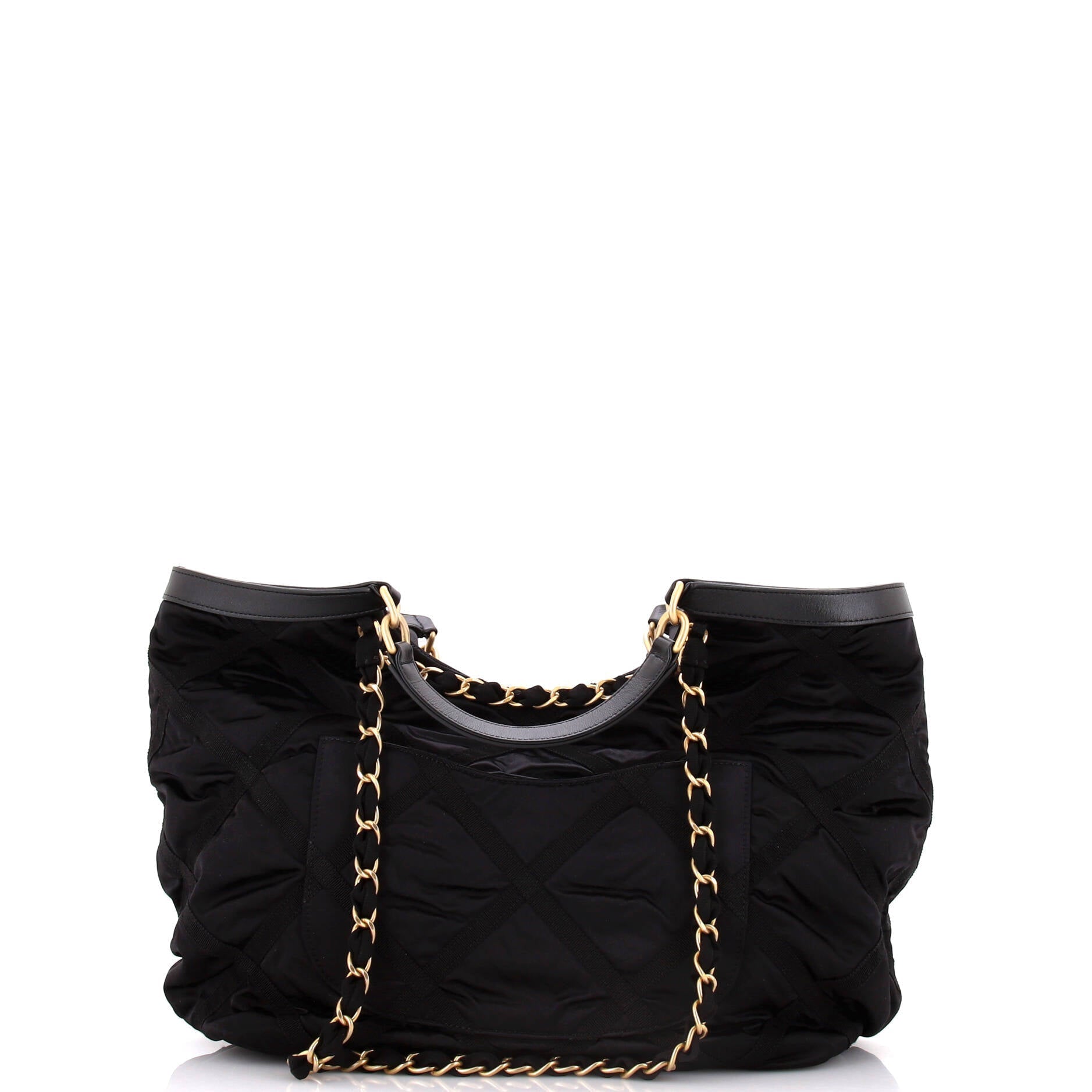 Chanel Maxi Shopping Bag Satin with Grosgrain