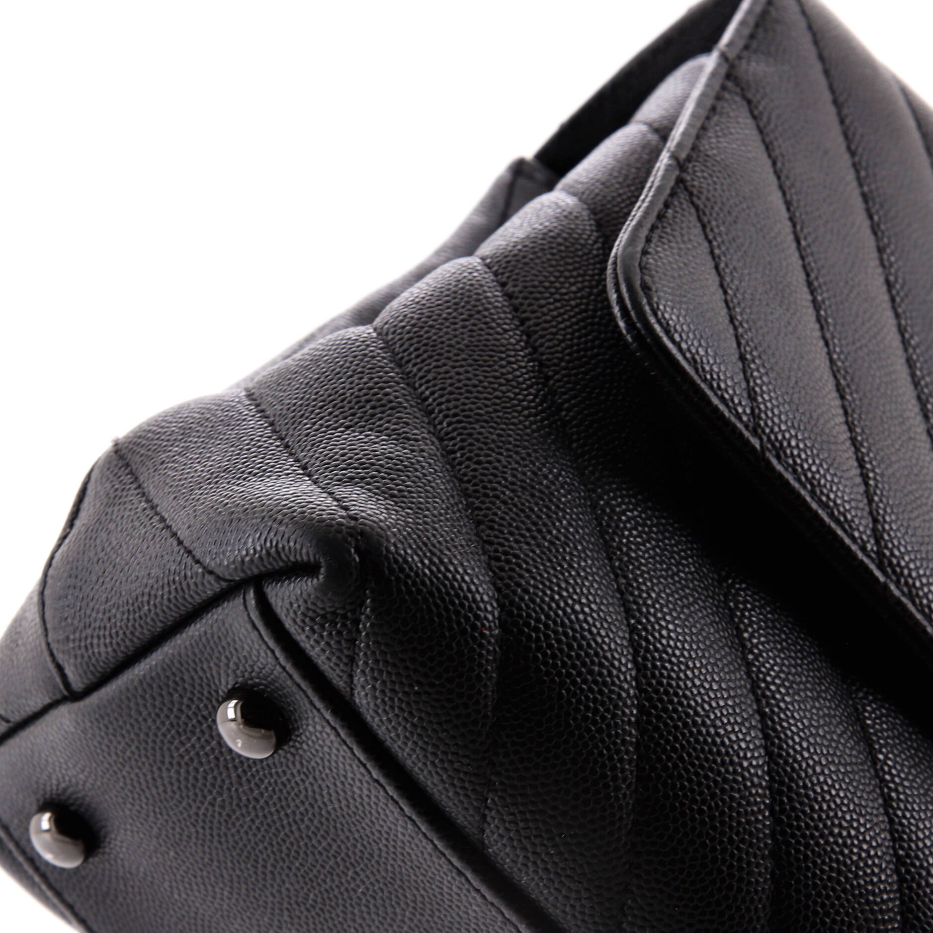 Chanel So Black Coco Top Handle Bag Chevron Caviar Small