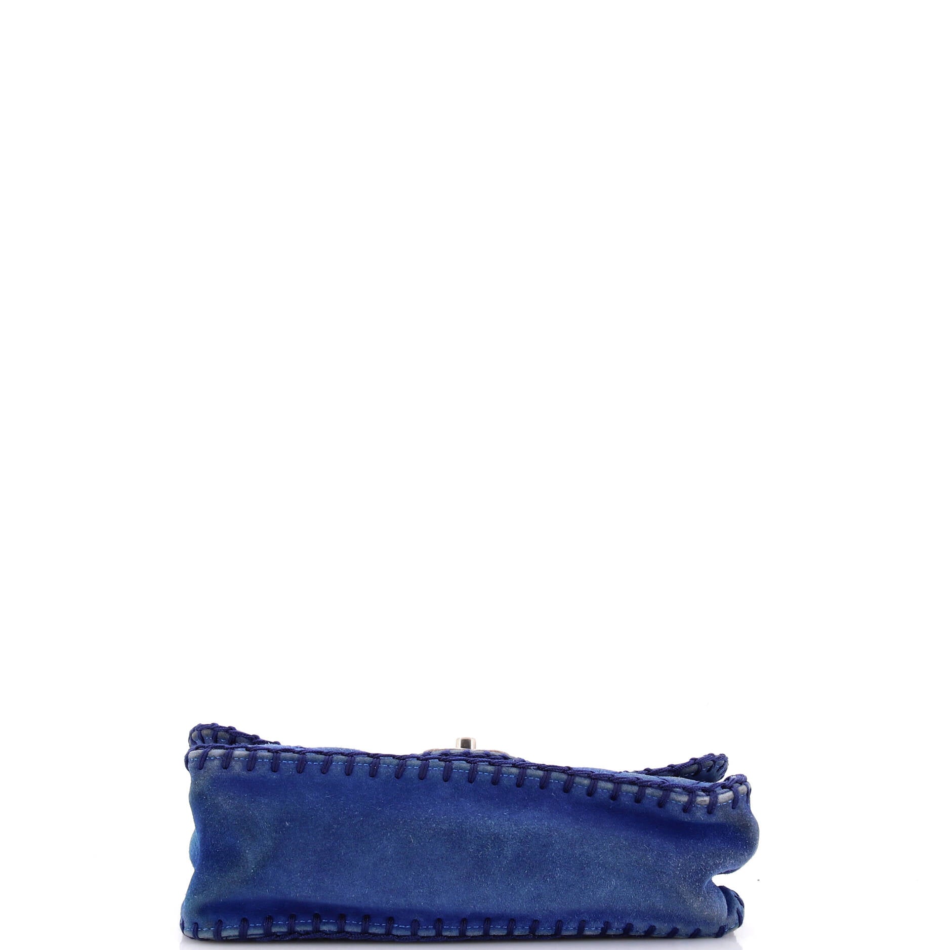 Chanel Stitched Flap Bag Quilted Suede Medium